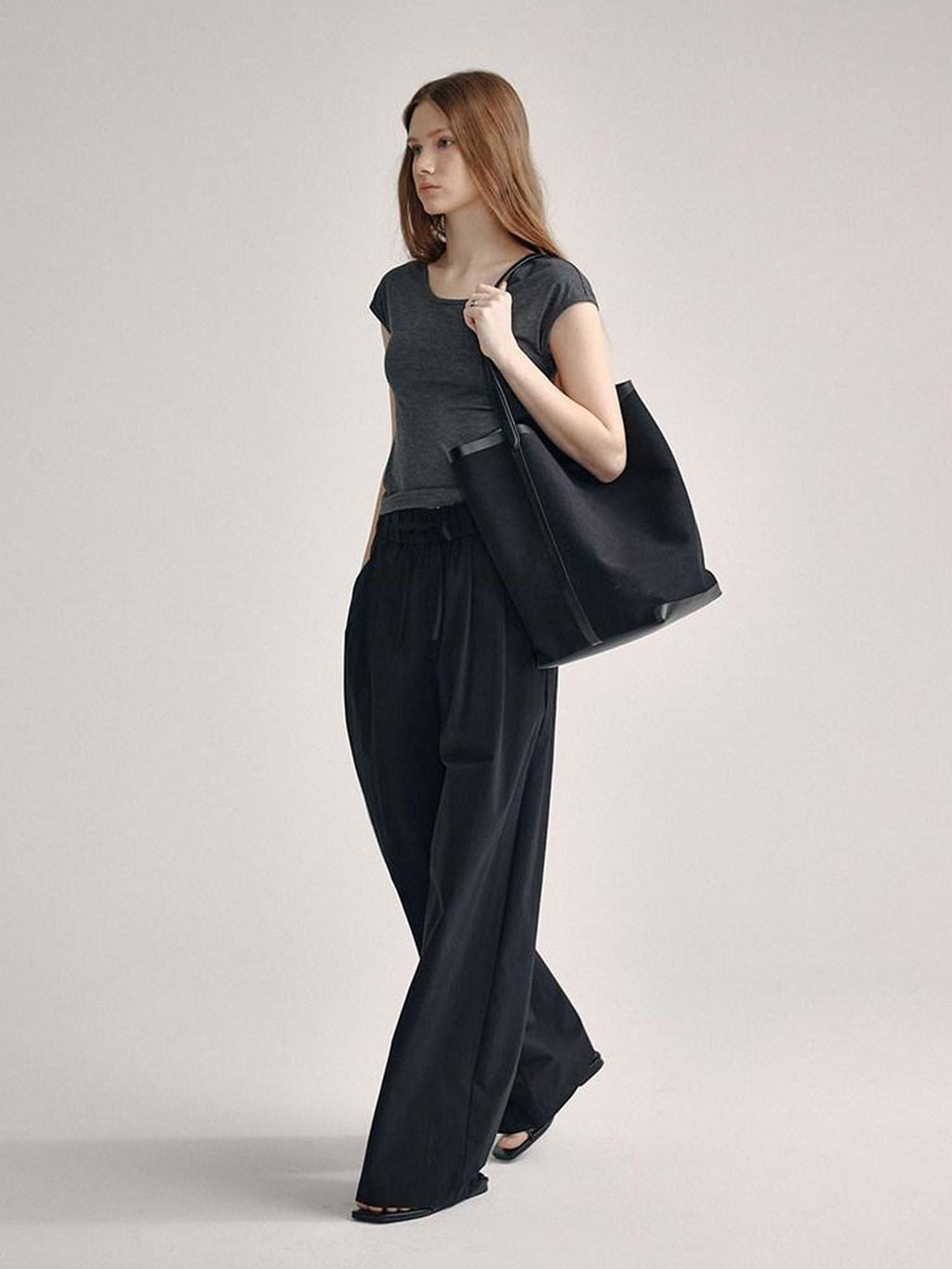 fano High Waist Tailored Minimalist Commuter Nylon Blend Pockets Straight Pants
