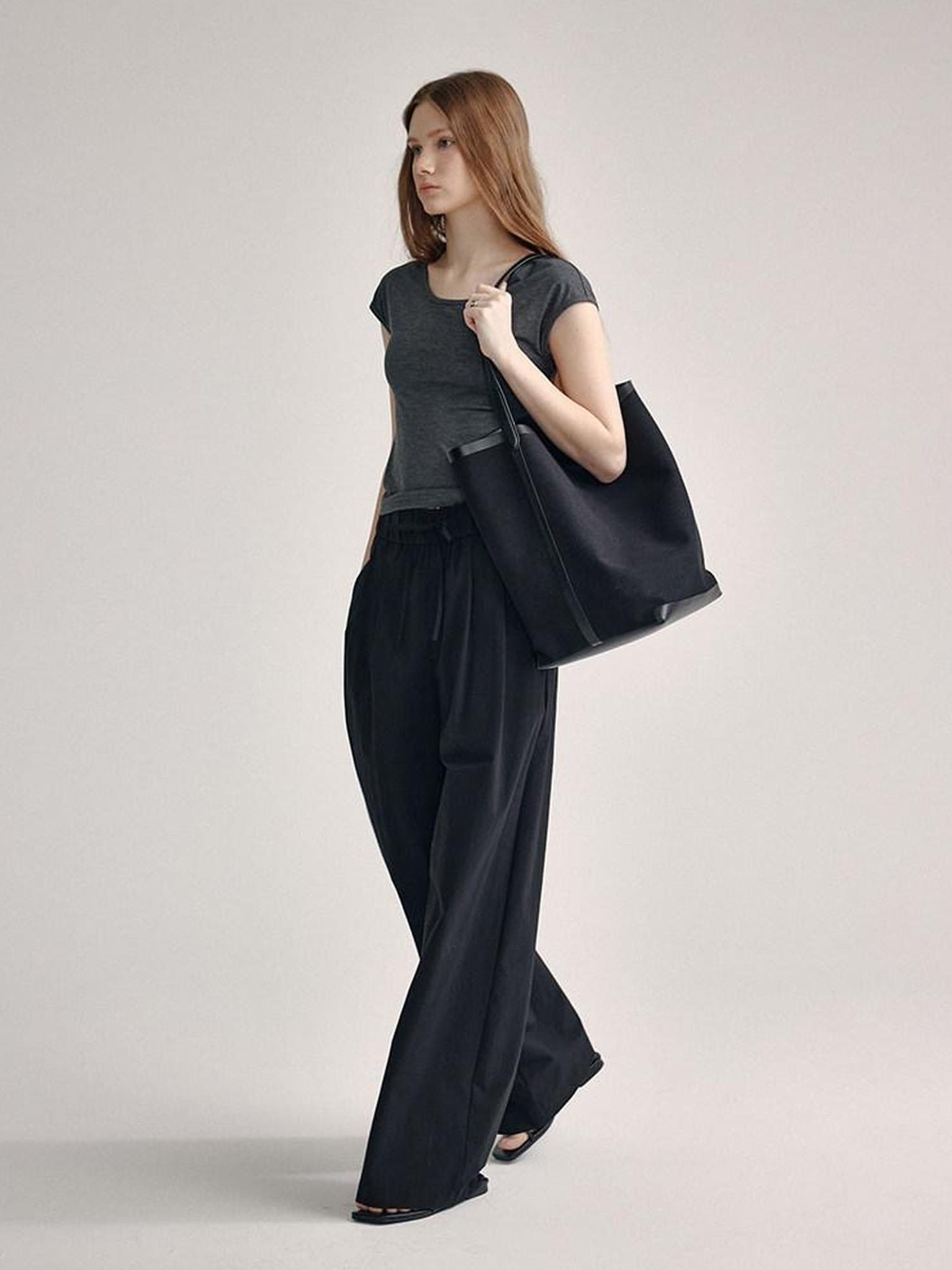 fano High Waist Tailored Minimalist Commuter Nylon Blend Pockets Straight Pants