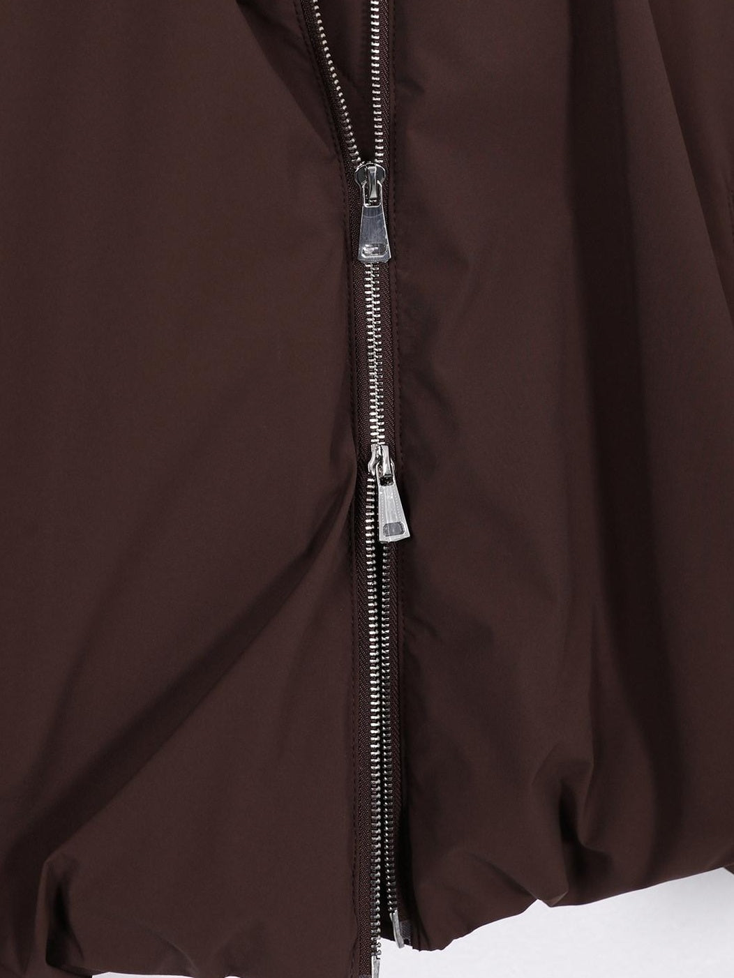 audreyyang Warm 90% White Duck Down Zip Loose Fit Detachable Hood Burgundy Brown Hoodie