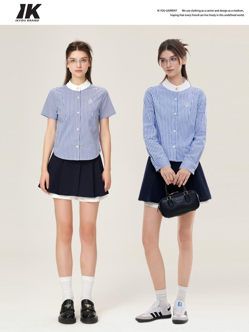 ikyou Shape Retention Patchwork A Line Lined Side Zip Casual Women Mini Skirts