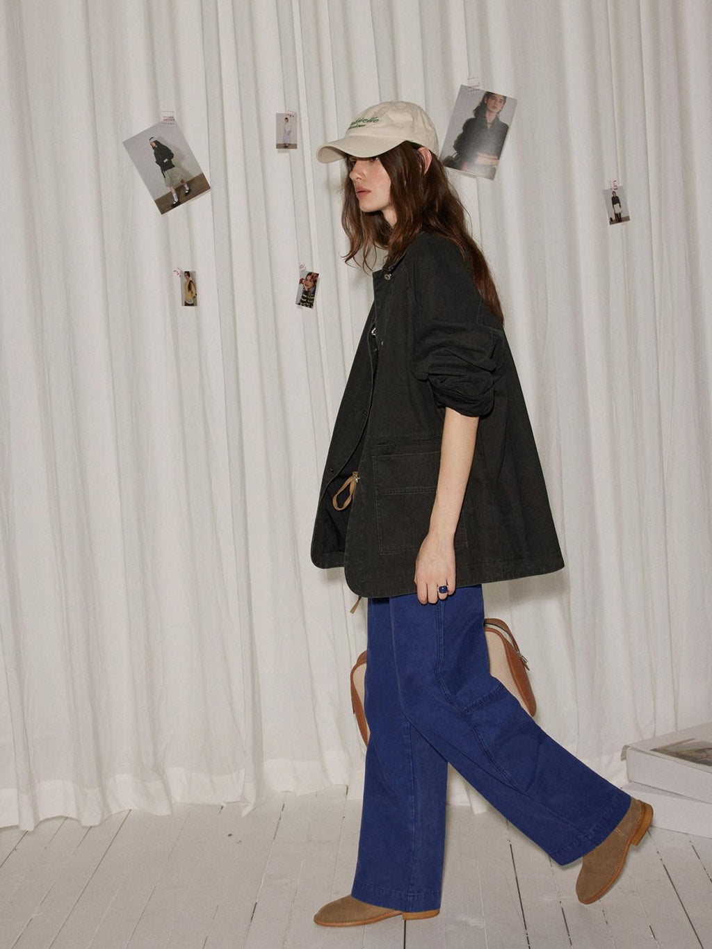 Lofi choose High Waist Distressed Vintage Blue Relaxed Cotton Zip Fly Womens Wide Leg Jeans