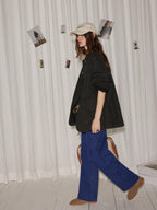 Lofi choose High Waist Distressed Vintage Blue Relaxed Cotton Zip Fly Womens Wide Leg Jeans