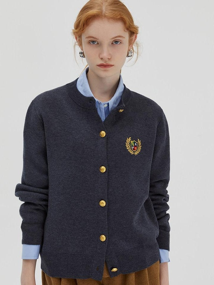 fano Wool Blend Straight Fit Office Crew Neck Button Front Knit Cardigans