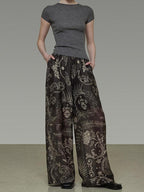 unspoken High Waist Pockets Loose Office Minimal Polyester Olive Brown Wide Leg Pants