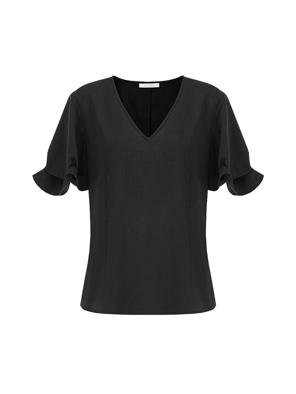 unspoken Breathable Lyocell Minimalist Office Loose V-neck Women Pullover Blouses