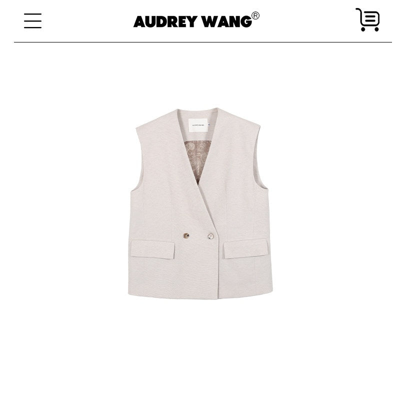 audreyyang_Soft_Polyester_Cotton_Blend_U_Neck_Single_Button_Office_Chic_Women_Vests_MISSTT