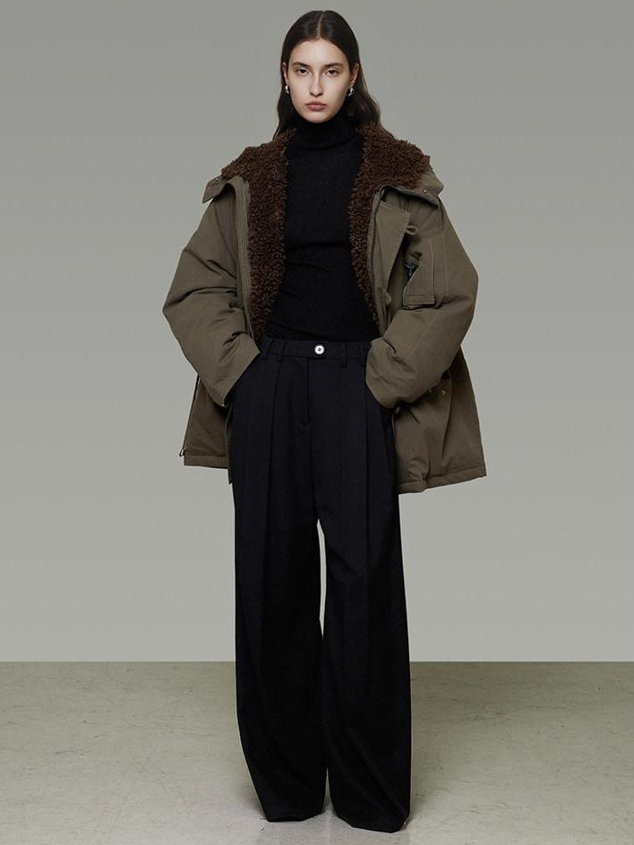 unspoken 90 Percent White Duck Down Hooded Loose Patchwork Cotton Warm Women Down Jackets