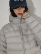 Lofi choose Warm 90% White Duck Down Hooded Commuter Thick Gray Zipper Down Jackets