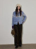 Lofi choose Cozy Thick Vintage Loose Zipper Women Acrylic Wool Cardigans