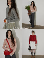 Lofi choose Cozy Button Front Relaxed Fit Workwear Women Knit Long Sleeve Cardigans