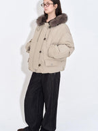 fano 90 White Duck Down Warm Commuter Straight Fit Patchwork Khaki Women Down Jackets