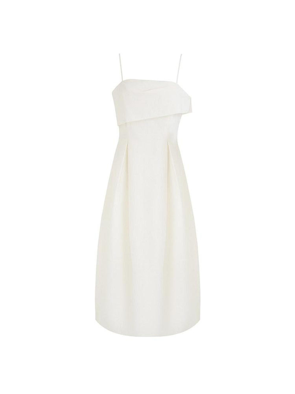 unspoken Soft Cotton High Waist A Line Irregular Hem Minimalist Workwear Maxi Dresses