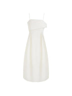unspoken Soft Cotton High Waist A Line Irregular Hem Minimalist Workwear Maxi Dresses