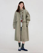 fano Oversized Cotton Blend Single Breasted Korean Commuter Women Khaki Trench Coats
