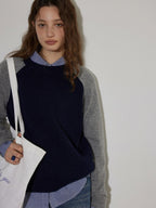 Lofi choose Flattering Plaid Minimal Collared Loose Long Sleeve Button Women Blue Shirts
