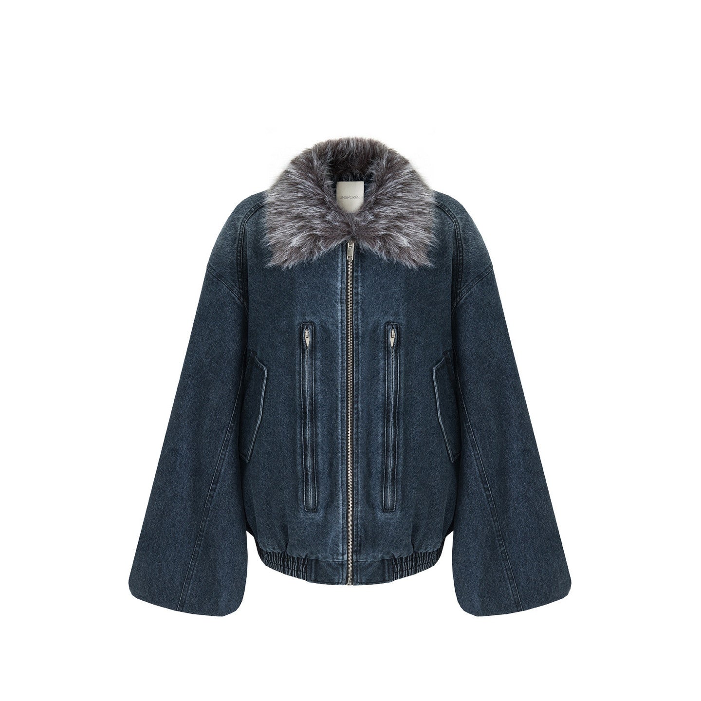 unspoken_Warm_Cotton_Blend_Loose_Commuter_Zipper_Fur_Collar_Blue_Gray_Denim_Jackets_MISSTT
