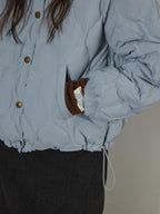 Lofi choose 90 Percent White Duck Down Commuter Loose Stand Collar Haze Blue Down Jackets