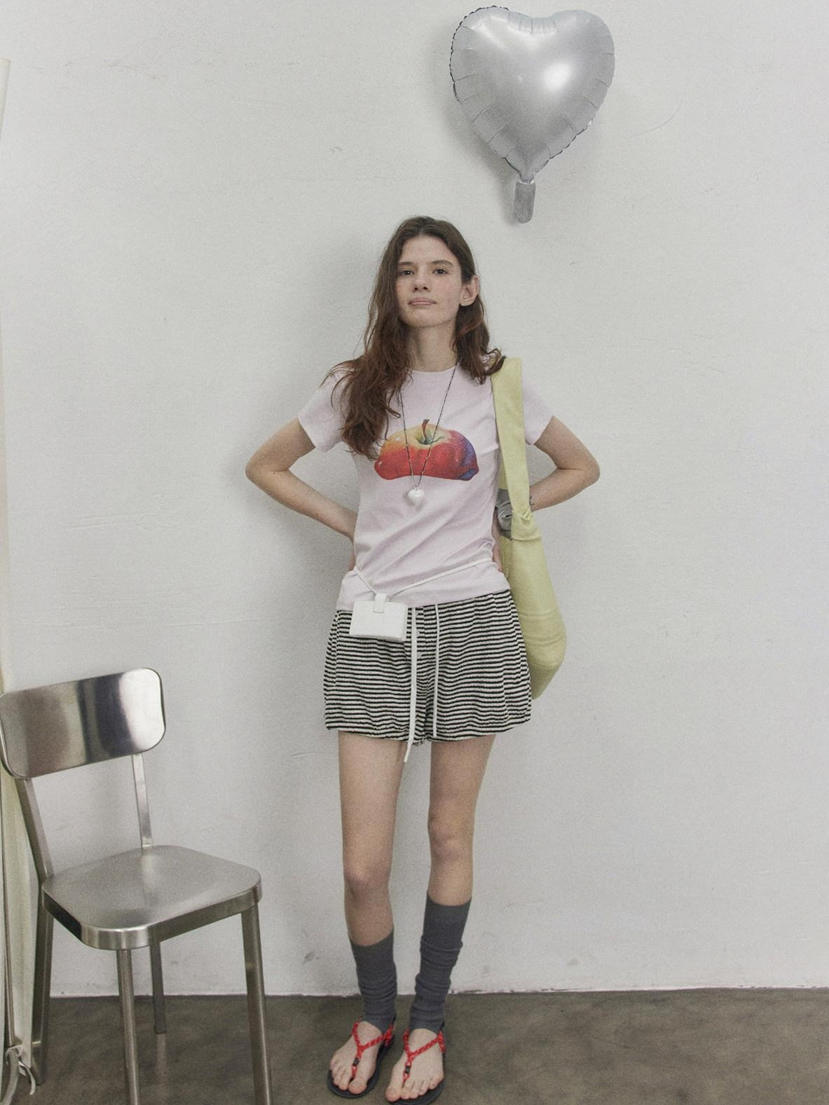 Lofi choose High Waist Relaxed Fit Women Office Commuter Black Apricot Striped Mini Shorts