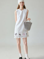 fano Breathable Recycled Linen Blend Korean Office A Line Sleeveless Midi Dresses