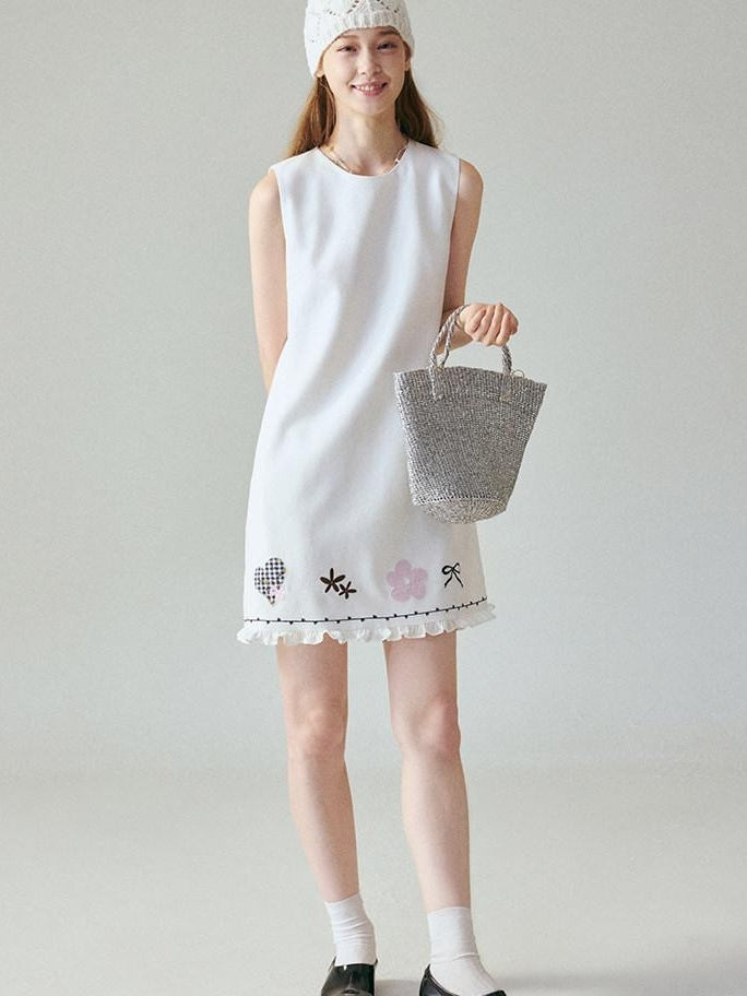 fano Breathable Recycled Linen Blend Korean Office A Line Sleeveless Midi Dresses