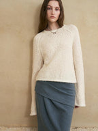 someone sometimes Versatile Lined Knit Slit Straight H Line Mid Waist Women Casual Maxi Skirts