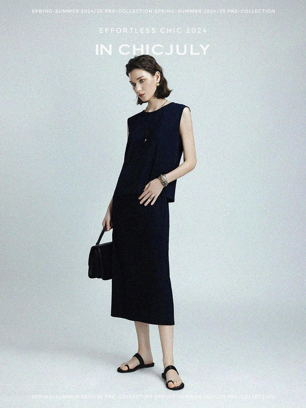 chicjuly 3d Draped Tailoring Flower Bud Silhouette Lightweight Women's Top & Skirt Sets