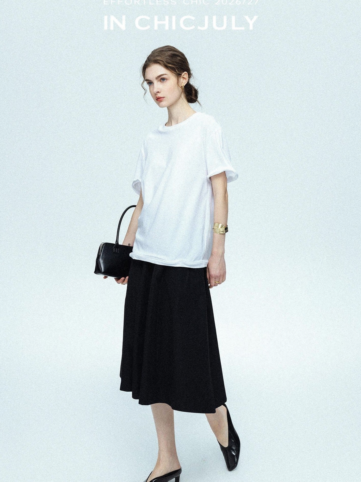 chicjuly 3d Fishbone Twist Edge Minimalist Women's Cotton Off White Short Sleeve T-shirts