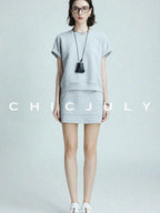 chicjuly Air Layer Breathable Minimalist Women's Cotton Loose Top & Shorts Sets