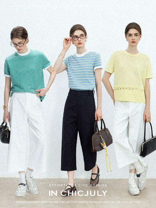 chicjuly Airy Sandwashed Wrinkle Free Women's Cotton Linen Wide-leg Pants