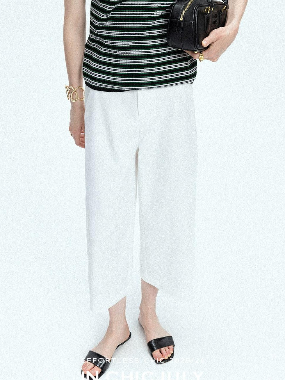 chicjuly Airy Sandwashed Wrinkle Free Women's Cotton Linen Wide-leg Pants
