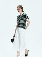 chicjuly Airy Sandwashed Wrinkle Free Women's Cotton Linen Wide-leg Pants