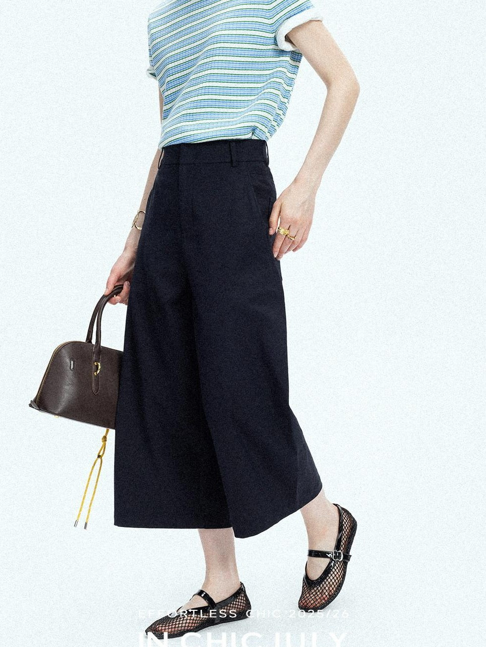 chicjuly Airy Sandwashed Wrinkle Free Women's Cotton Linen Wide-leg Pants