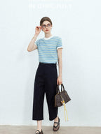 chicjuly Airy Sandwashed Wrinkle Free Women's Cotton Linen Wide-leg Pants