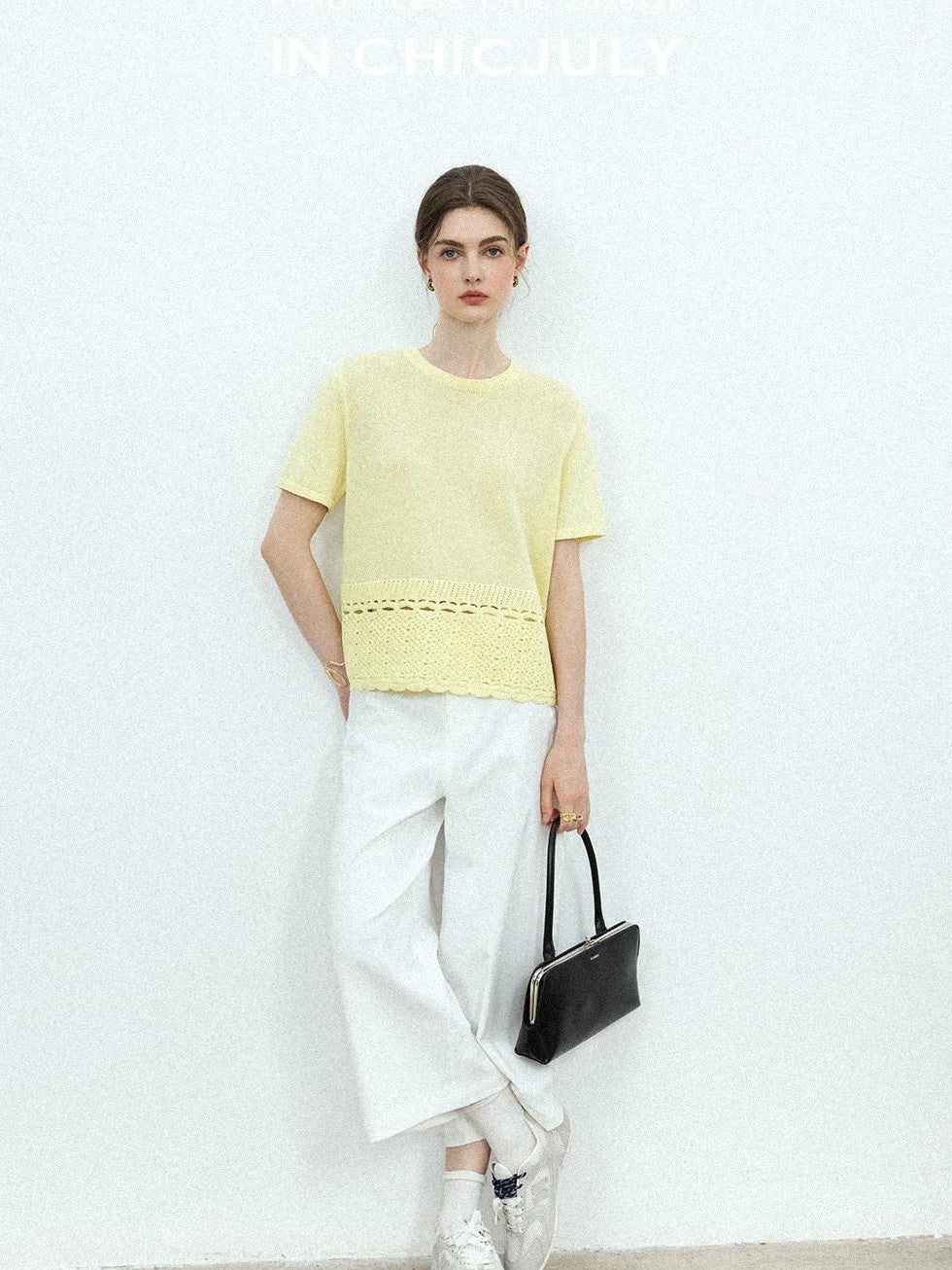 chicjuly Airy Sandwashed Wrinkle Free Women's Cotton Linen Wide-leg Pants