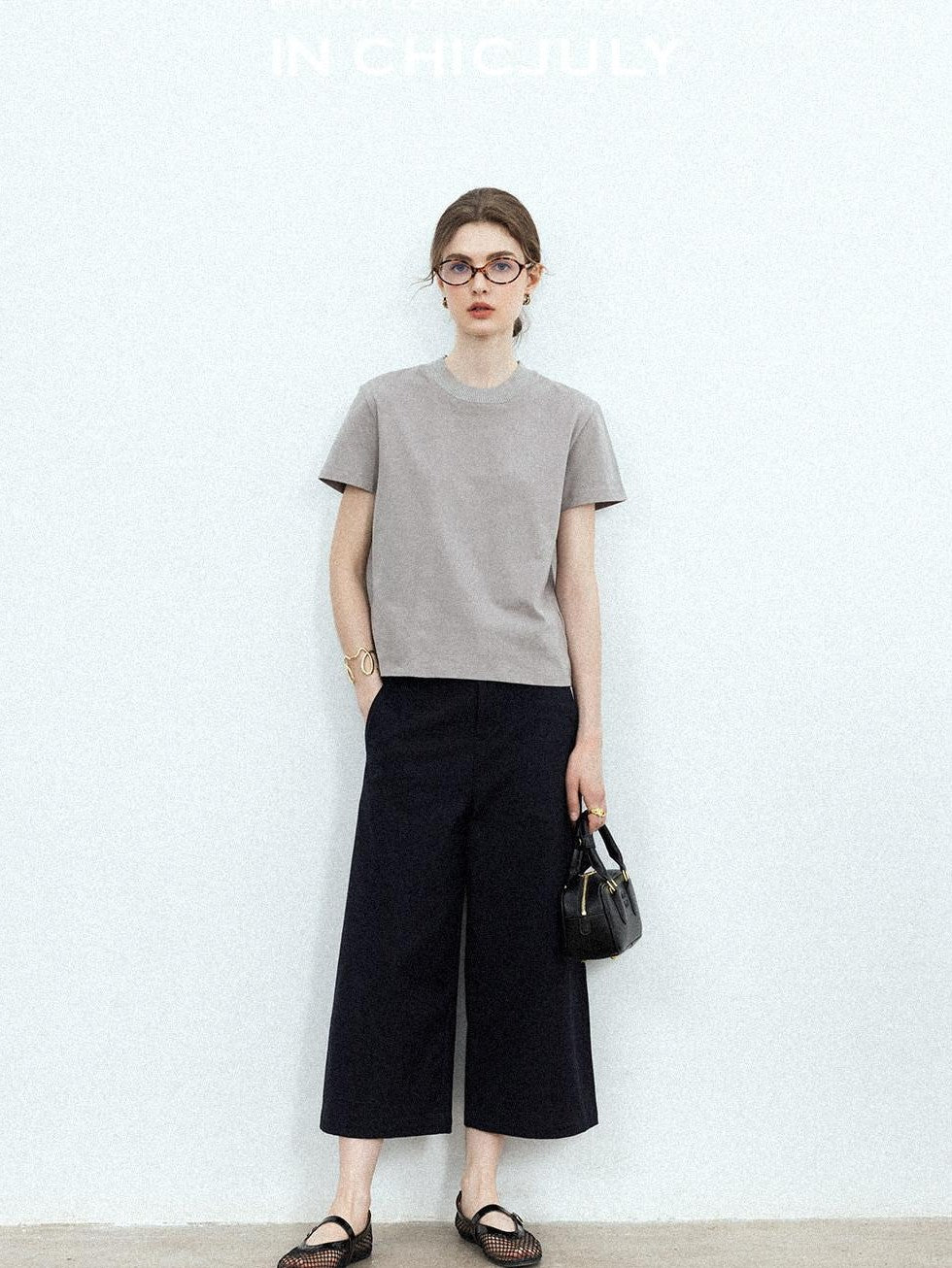 chicjuly Airy Sandwashed Wrinkle Free Women's Cotton Linen Wide-leg Pants