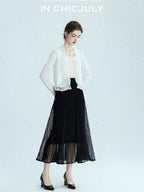 chicjuly Balletcore Water Soluble Lace V-neck Pocket Women's Cashmere Wool Cardigans