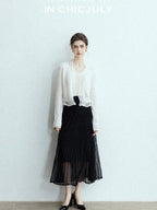 chicjuly Balletcore Water Soluble Lace V-neck Pocket Women's Cashmere Wool Cardigans