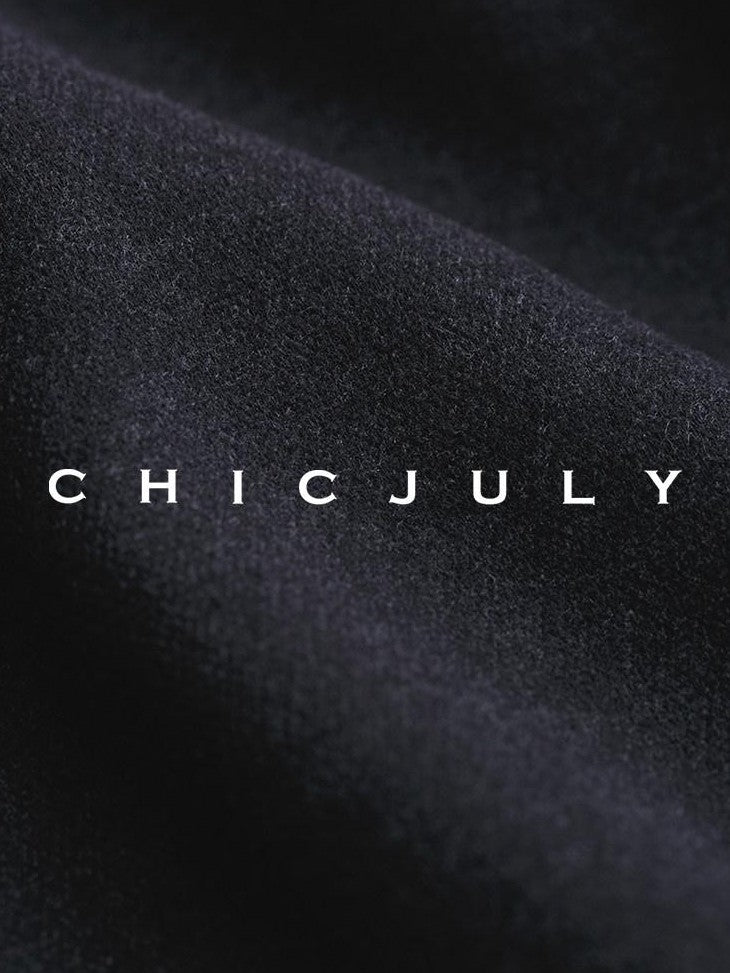 chicjuly Black Structured Tailoring High Waist A Line Women's Midi Skirts