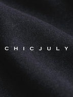chicjuly Black Structured Tailoring High Waist A Line Women's Midi Skirts