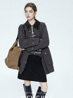 chicjuly Black Textured Boucle Woven High Waist A Line Women's Wool Mini Skirts