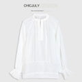 chicjuly Breathable Hand Crocheted 3d Floral Embroidered Women's Ramie Blouses 916839839391