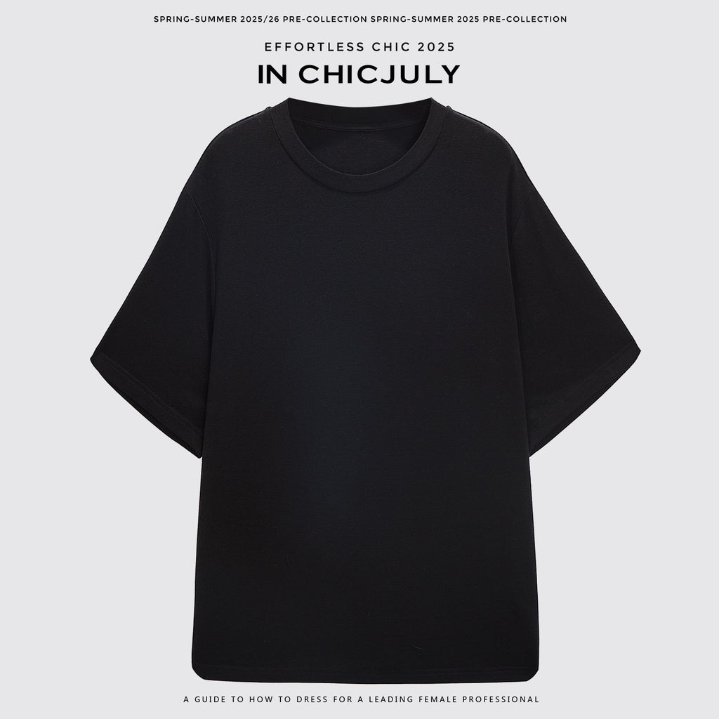 chicjuly Breathable Loose Short Sleeve High Waist Women's Tencel Wool Top & Skirt Sets 935680427119