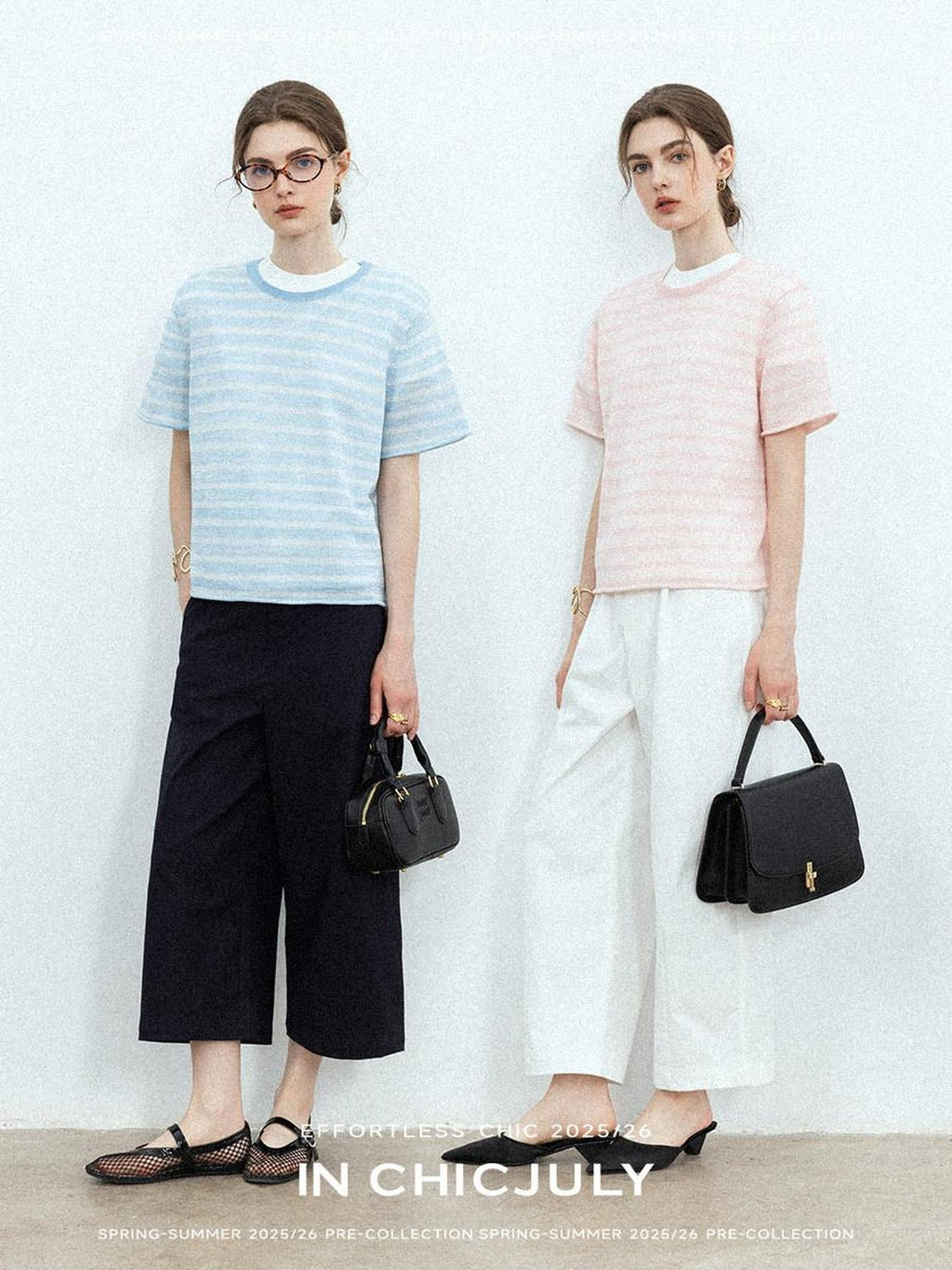 chicjuly Breathable Striped Knit Uv Crew Neck Women's Linen Short Sleeve T-shirts