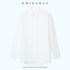 chicjuly Checked 3d Tailored Turn Down Collar Women's Mulberry Silk Cotton Shirts 1038267221633