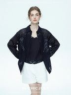 chicjuly Checked 3d Tailored Turn Down Collar Women's Mulberry Silk Cotton Shirts