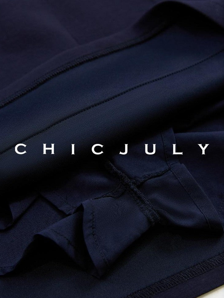 chicjuly Classic American Sport Air Layer Short Sleeve Women's Top & Shorts Sets