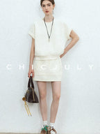 chicjuly Classic American Sport Air Layer Short Sleeve Women's Top & Shorts Sets