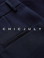 chicjuly Colorblock Polo Stripe Henley Knit Retro Women's Wool Short Sleeve T-shirts