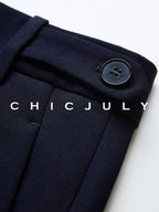 chicjuly Colorblock Polo Stripe Henley Knit Retro Women's Wool Short Sleeve T-shirts