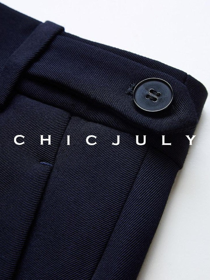 chicjuly Colorblock Polo Stripe Henley Knit Retro Women's Wool Short Sleeve T-shirts